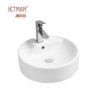 JM7522 440*440*130 Small Size fancy Design Glass Wash Basin hotel washing hand wash basin