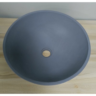 Round Shape Dark Grey Concrete Wash Basin